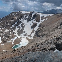 Pico de Loma Pelada and Laguna de la Caldera seen from the summit of 3222 meters high Puntal de la Caldera